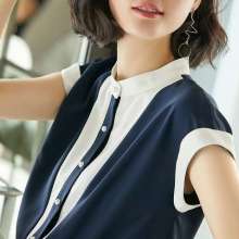 短袖雪纺衬衫女设计感小众2019夏新款韩版洋气宽松时尚气质上衣春（上衣内衬15）