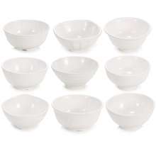 A5白色密胺蘸水调料碗塑料碗快餐米饭碗粥碗仿瓷小汤碗火锅店餐具