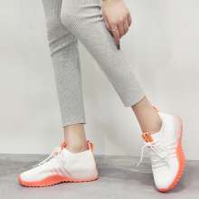 Flying woven mesh breathable fashion sports shoes 2019 spring and summer new women's shoes comfortable wild casual shoes thick bottom socks shoes k056 (shoes 17)