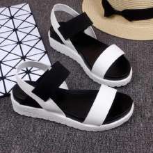 2019 new sandals summer Korean version of the thick-soled open toe shoes tide flat students (shoes 35)