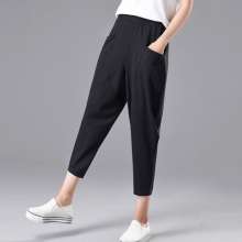 Slim harem pants female summer loose large size casual cropped trousers thin section small feet radish pants [DM] (Pants 29)