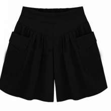 Wide leg shorts female summer dress fat MM200 kg loose casual shorts elastic waist hot pants thin section [DM] [DB] ((Pants 47)