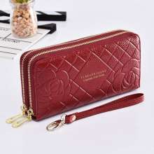 Wallet female 2019 new simple wallet female long wrist bag double zipper large capacity mobile phone bag FJ (bag 6)