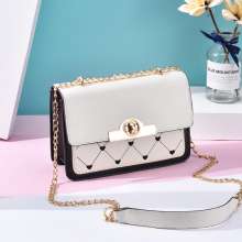 Korean version of the female bag Lingge bag chain bag female shoulder portable student Messenger bag (bag 16)