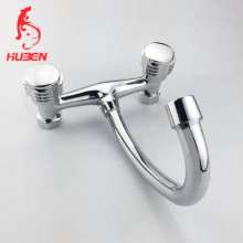 Factory direct Hu Ben bathroom copper flat into the wall with two-wheeled kitchen sink hot and cold water mixer 170141