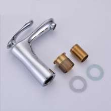 Factory direct Fujian plumbing bathroom wholesale brass hot and cold basin faucet built-in duck tongue single hole faucet 170252