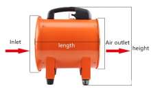 8寸手提式轴流风机便携式抽风机高转速排风扇管道风机移动通风扇