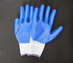 丁晴兰胶手套防护工地作业浸胶手套耐磨耐脏防滑