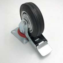 Universal wheel single brake industrial caster movable wheel screw low center of gravity furniture caster wheel