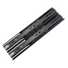 4510 black silent buffer drawer track. Drawer slide. Drawer rails. Three sections of steel ball slide rail cabinet rails. lock
