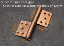 201不锈钢旗形合页 复古别墅门防火门可脱卸 玫瑰金色 合页