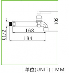 Factory direct porcelain white ABS plastic faucet kitchen single cold faucet long hand wheel plating 4 points faucet glue faucet, plastic faucet