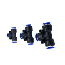 Plastic T-type three-way variable diameter pneumatic joint PEG/PEN4-6-8-10-12-14-16 gas pipe joint