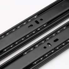 HD4512 rebound three section slide rail. Slide rail. Rail. Thickened rail cold rolled steel drawer silent black plated rail cabinet accessories
