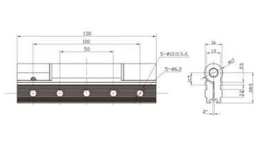 75系列折叠门拉手合页/  国内通用折叠门合页拉手/铝合金合页铰链PH-2503