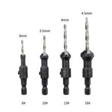 Conical woodworking countersink drill bit Hexagonal shank taper hole drill countersink drill special-shaped drill bit woodworking hole drill bit set 4PC