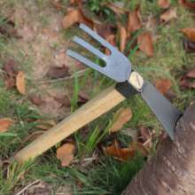 两用锄头 短木柄碳钢农用防脱小锄头 锄地种菜农具 园林园艺工具