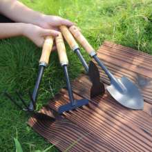 木柄三件套种植工具套装 铁铲锄头耙子养花盆栽园艺园林工具