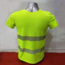 Anming reflective material reflective T-shirt safety reflective vest bird's eye cloth reflective clothing breathable bright reflective vest