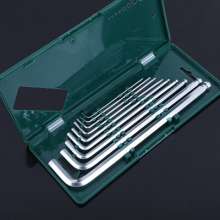 Medium-length and long-length matt allen wrench from Ningbo factory. Set of 9pc metric L-shaped plastic boxed Allen wrenches. wrench