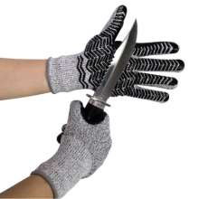 HPPE5 grade cut-resistant gloves. 13-pin hemp gray HPPE dot silicone tiger mouth reinforced non-slip cut-resistant gloves. Cut-resistant gloves. Gloves