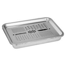 Factory direct multi-function thick stainless steel tray. Grater tray Drain basin. Kitchen rice sieve three-piece gift. Kitchen supplies grater tray