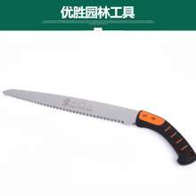 Manufacturers supply 65# manganese steel curved handle saw three-side grinding tooth hand saw garden fruit tree pruning woodworking saw 360mm