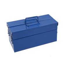 Self-produced and self-sold, processed and customized thickened iron blue double-layer tool box, home decoration, auto repair tool box