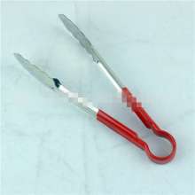 12-inch soft red rubber bread clip, multi-function food tongs, specifications optional, electroplated metal food tongs