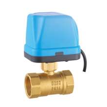 Bridge shield valve 220V brass electric two-way ball valve three-wire two-control central air-conditioning fan coil electric valve. Ball valve