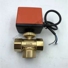 Electric three-way ball valve. AC220V three-wire one control central air-conditioning floor heating three-way ball valve T-type/L-type. Electric valve