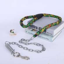 Production and sales pet leash, camouflage anti-bite dog chain, spring buffer dog rope