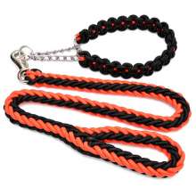 Two-color collar, eight-strand rope, medium and large dog traction rope, puppy rope, dog chain, pet traction rope