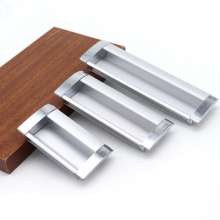 The left steel aluminum alloy concealed drawer pulls. Hand-concealed European-style pastoral simple handle. Hardware Cabinet door handle
