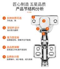 25厚门板专用40杯液压阻尼铰链 固定式特殊门用五金合页