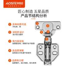 三维调节液压橱柜衣柜铰链 阻尼缓冲烟斗合页家具五金配件
