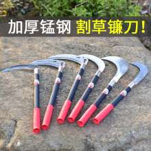 Lijin frosted handle polished hidden sickle Manganese steel polished sickle fine frosted handle non-slip sickle agricultural sickle hatchet lawn mower garden knives