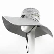 Outdoor men's spring and summer hats. Drawstring breathable sun hat fashion big brim hat fisherman hat. Fishing cap. cap