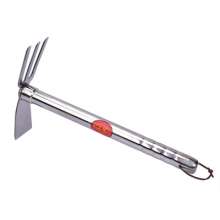 Lijin stainless steel dual-purpose hoe. A small hoe for weeding and soil digging for agriculture, a small rake for planting flowers. Dual-purpose hoe. One level three teeth