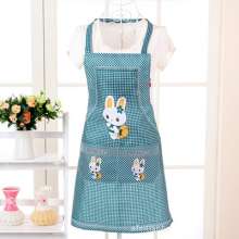 Brushed cloth apron. Advertising gift printing cute cartoon rabbit double-pocket halter apron. Apron