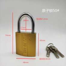 Fine polished imitation copper atomic padlock.Yellow crescent key lock.Atomic lock.Door lock