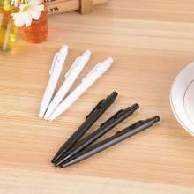 New small ballpoint pen. Black rod black core plastic notebook pen. Pen. Stationery