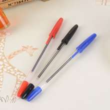广告logo定制 简易油笔 创意塑料插套直笔 文具 圆珠笔