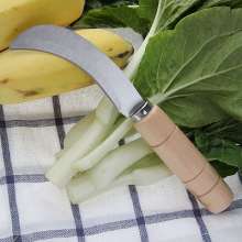 不锈钢水果菠萝刀 刀 木柄果皮香蕉小弯刀